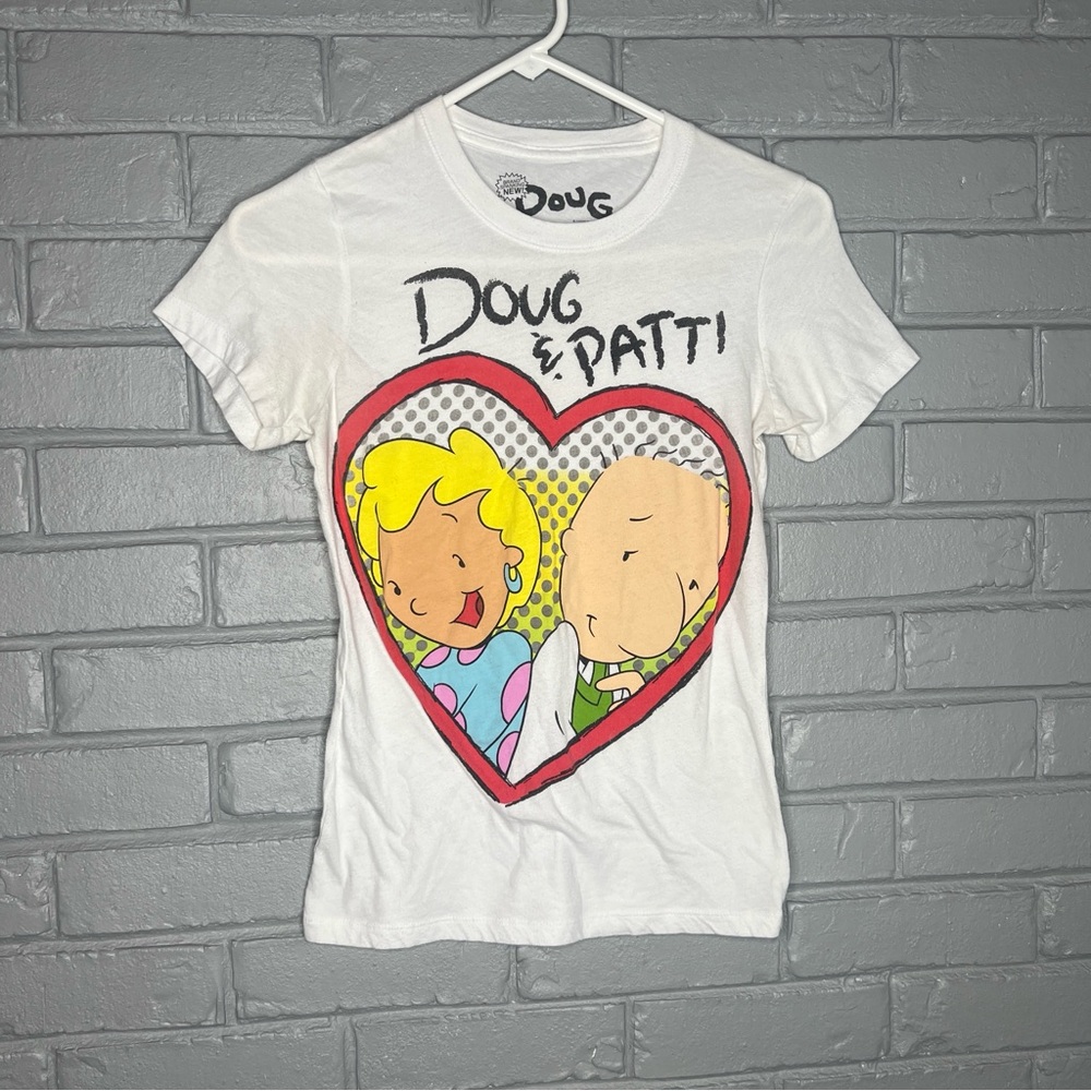 RARE Vintage Doug & Patti Heart Graphic Tee Size Small